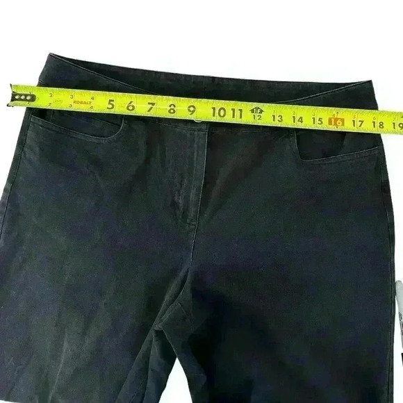 EILEEN FISHER BLACK CROPPED WIDE LEG CASUAL PANT SIZE M - Picture 9 of 10